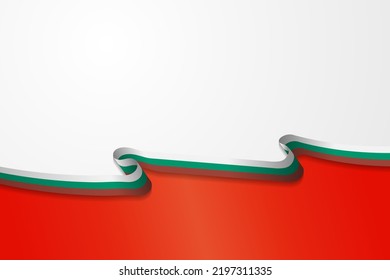 Bulgarian Flag Banner with copy space. Perfect for state holiday designs. 3d Bulgarian flag banner background template. Editable Vector Illustration.