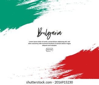 Bulgarian flag with brush stroke effect and text