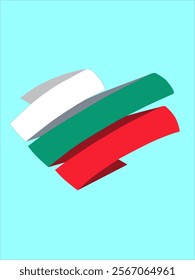 Bulgarian flag clipart illustration 
which is fluttering with a colored background