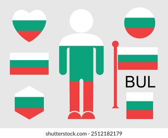 Bulgarian flag. Isolated Bulgarian flag on white background