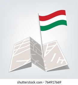 Bulgarian Flag with Metal Pole. Vector illustration,check in