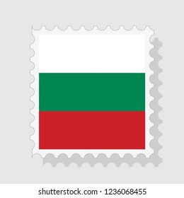 Bulgarian flag postage stamp, isolated on white background, vector illustration.
