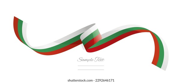 Bulgarian flag ribbon vector illustration. Bulgaria flag ribbon on abstract isolated on white color background