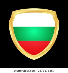 Bulgarian flag with shield vector, vector logo 