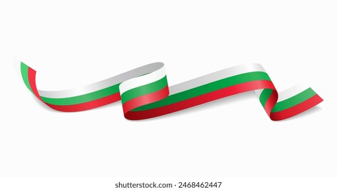 Bulgarian flag wavy abstract background. Vector illustration.