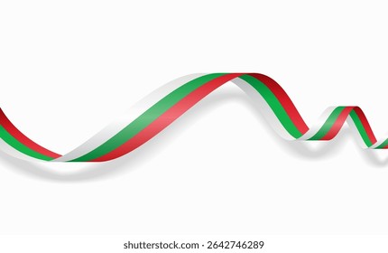Bulgarian flag wavy abstract background. Vector illustration.