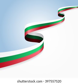 Bulgarian flag wavy abstract background. Vector illustration.