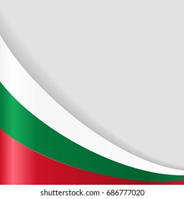 Bulgarian flag wavy abstract background. Vector illustration.