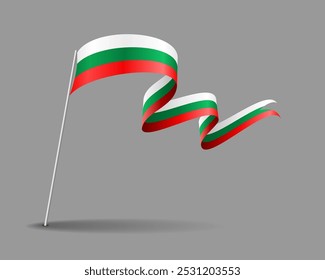 Diseño de fondo ondulado de bandera búlgara. Ilustración vectorial.