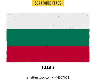 Bulgarian grunge flag with little scratches on surface. A hand drawn scratched flag of Bulgaria with a easy grunge texture. Vector modern flat design.