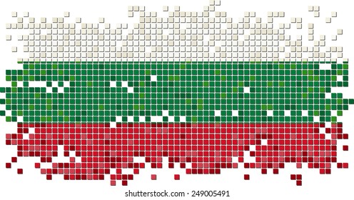 Bulgarian grunge tile flag. Vector illustration Eps 8.