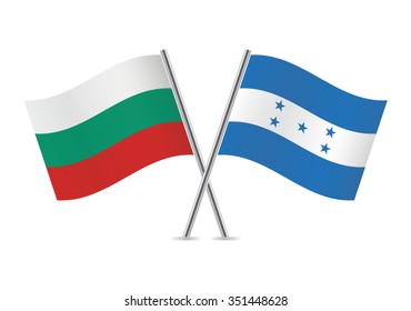 Bulgarian and Honduras flags. Vector illustration.