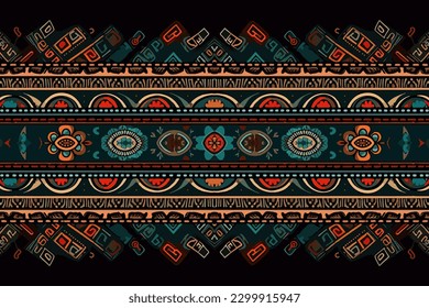 Bulgarian ornament tribal pattern. Abstract seamless traditional folk graphic line. Ornate elegant luxury vintage retro modern minimal for texture textile fabric backdrop background wallpaper. 