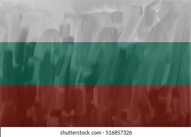 Bulgarian painted / drawn vector flag. Vector file contains flag and texture layers. . 