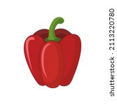 Bulgarian pepper isolated on a white background, vector illustration of sweet pepper, healthy food, vitamins, stickers, print, logo