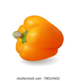 Bulgarian pepper orange, isolated