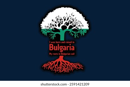 Bulgarian roots and symbolism: a tree with the Bulgarian flag, embodying national pride and love for nature	