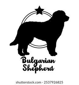 Bulgarian Shepherd dog silhouette,  dog, dog breeds, logo, vector, silhouette, logo design, animal, illustration, icon, sign, design, black,  symbol, pet