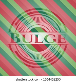 Bulge christmas badge background. Vector Illustration. Detailed.