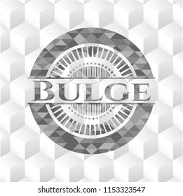 Bulge grey emblem with geometric cube white background