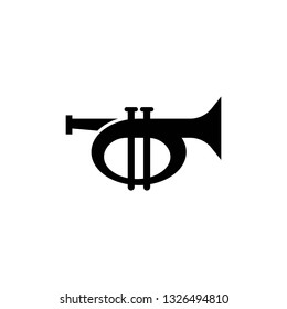 Bulge, Trumpet monochrome icon in trendy isolated on white background. vector illustration, EPS 10. vector
