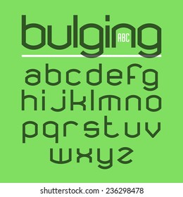 Bulging alphabet. Vector.