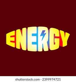 bulging energy logo on brown background. energy logo. vector lightning symbol and energy concept