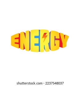 bulging energy logo on a white background. energy logo. lightning symbol and energy concept