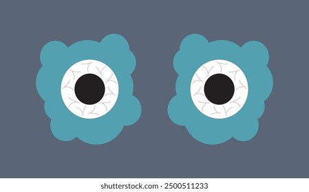 bulging eyes image. vector illustration.