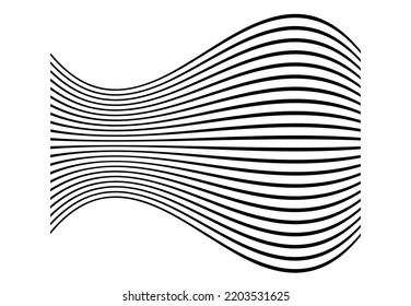Bulging Lines Effect concept. Editable Clip Art.