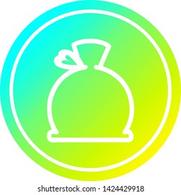 icono circular del saco con acabado de gradiente fresco