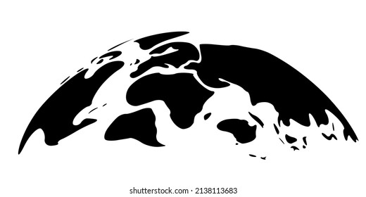 Bulging smooth contour map of World