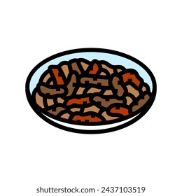bulgogi beef korean cuisine color icon vector. bulgogi beef korean cuisine sign. isolated symbol illustration