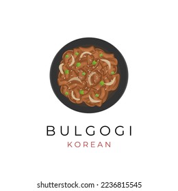 Bulgogi Beef Korean Food Illustration Logo