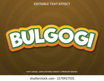bulgogi editable text effect template with abstract background use for business logo and brand