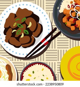 bulgogi flat style illustration vector design