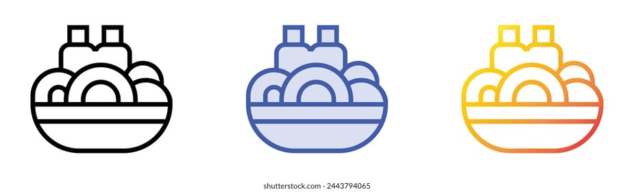 bulgogi icon. Linear, Blue Fill and Gradient Style Design Isolated On White Background