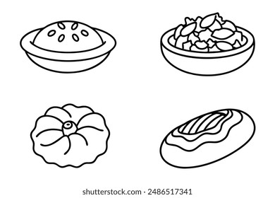 Bulgogi line art masterful design hand drawing artwork