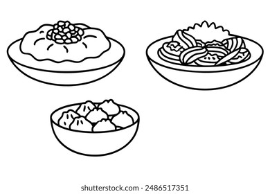 Bulgogi line art sophisticated design drawing hand illustration