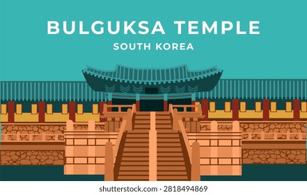 Bulguksa temple tourism  vector illustration 