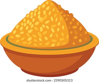 Bulgur wheat  Turkish food isolated on  vector art illustration 