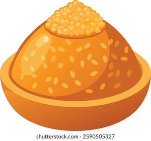 Bulgur wheat  Turkish food isolated on  vector art illustration 