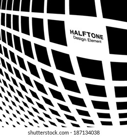 Bulgy Black Abstract Halftone Square Dot Background, vector illustration 