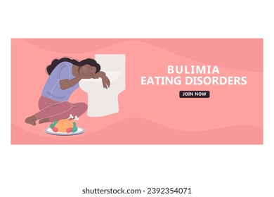 Bulimia eating disorder banner template