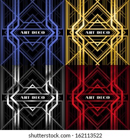 bulk bands, decorative abstract backdrop, a set of different colors, decorative lattice in art deco style