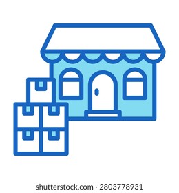 Bulk Buying Icon Blue Color Style Vector Illustration