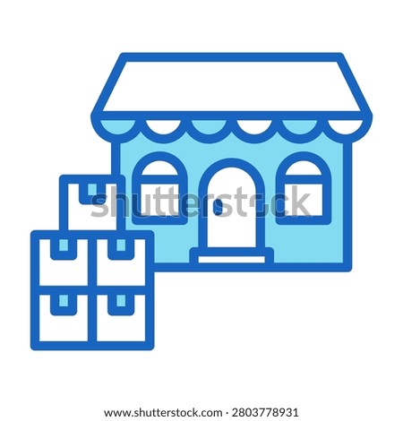 Bulk Buying Icon Blue Color Style Vector Illustration