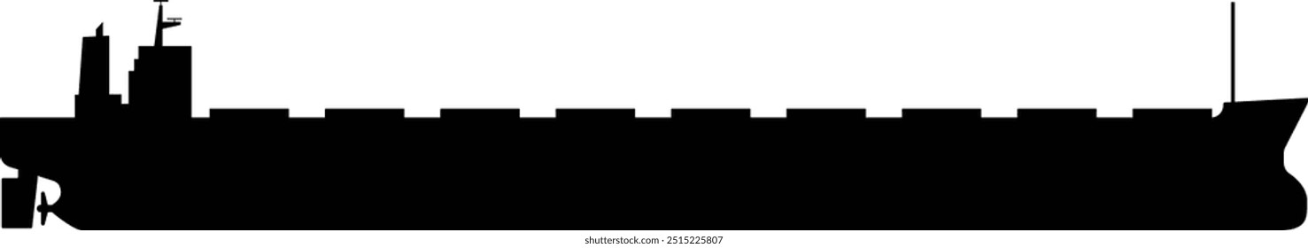 Bulk carrier icon from side view, transparent background