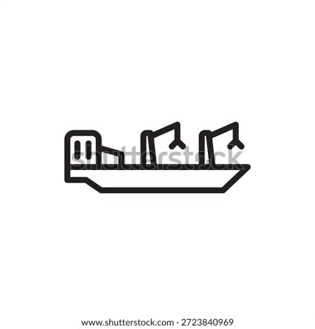 Bulk carrier icon symbolizing maritime cargo transport, dry-bulk shipping, and global logistics, representing commodity vessels, industrial freight ships, merchant marine engineering, port operations.