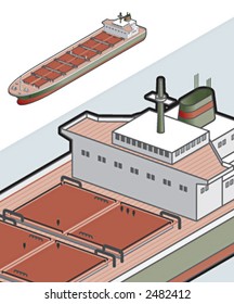 Bulk Carrier Ship Icon. Design Element 41d, itâ€™s specially designed with a web designers in mind to achieve PIN SHARP ICON ON A SCREEN.